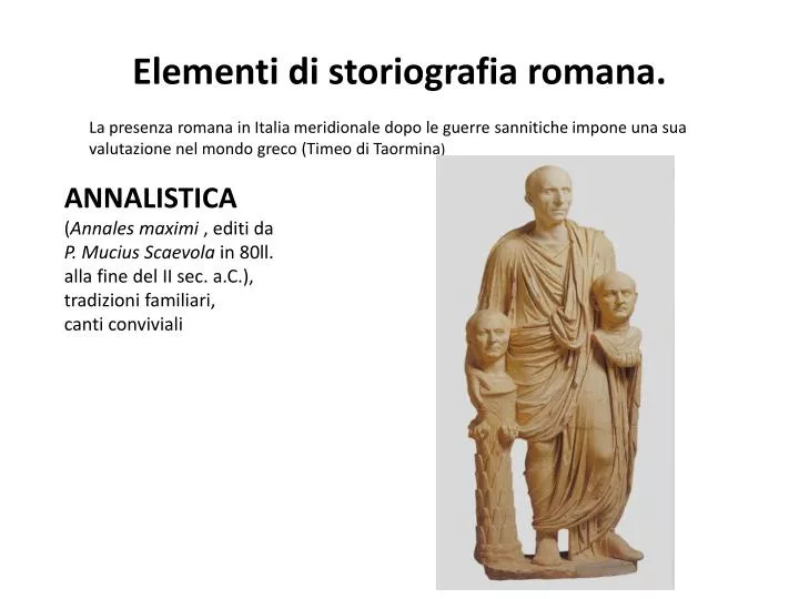 elementi di storiografia romana
