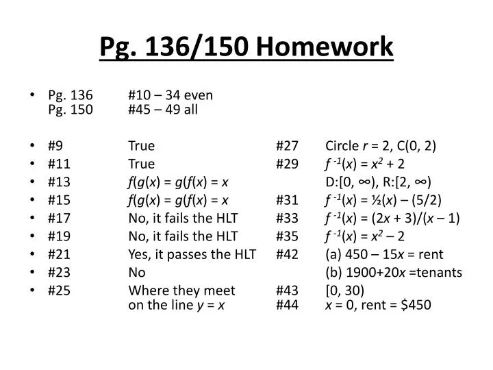 pg 136 150 homework