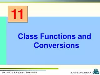 Class Functions and Conversions