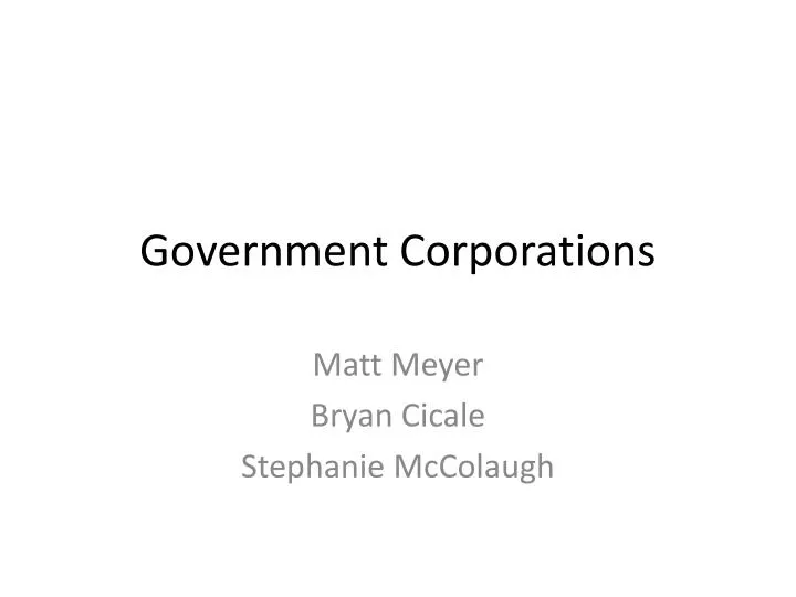 government corporations