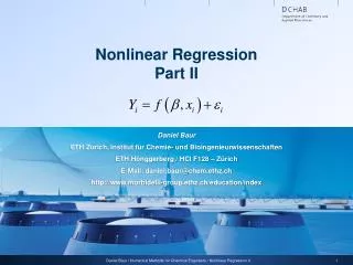 Nonlinear Regression Part II