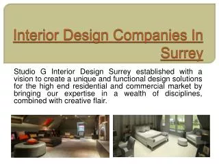 Interior Design Companies In Surrey
