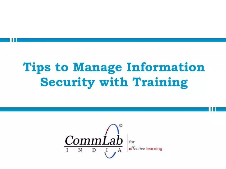 tips to manage information security with training