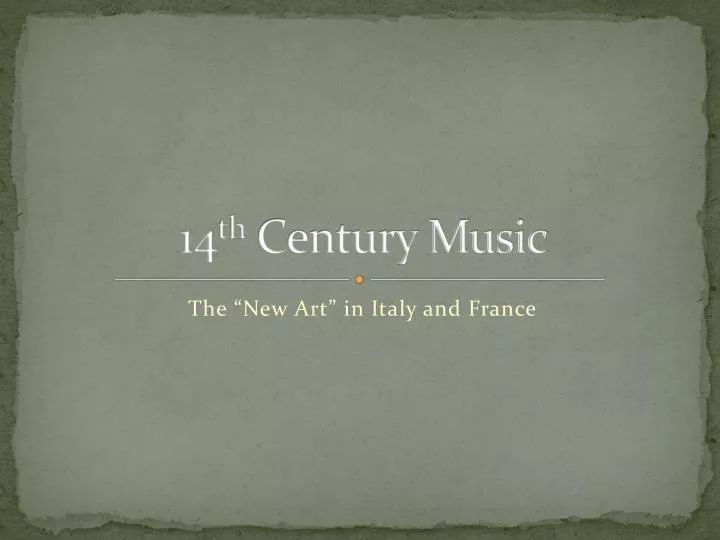 14 th century music