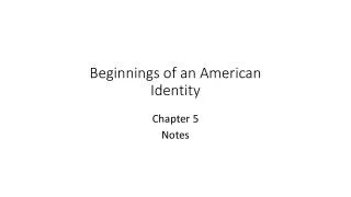 beginnings of an american identity