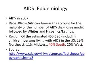 AIDS: Epidemiology