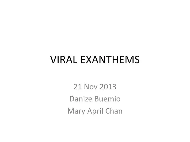 viral exanthems
