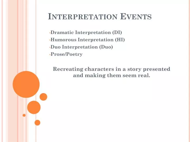 interpretation events