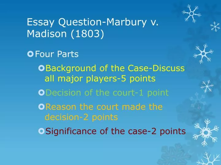 essay question marbury v madison 1803