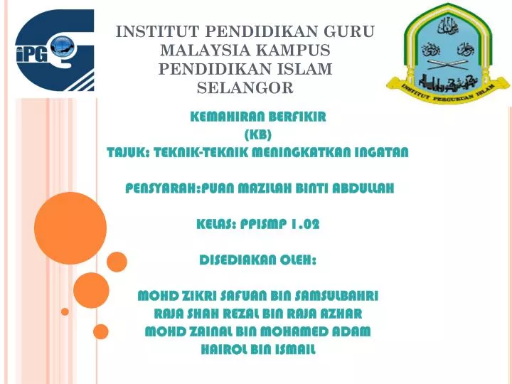 institut pendidikan guru malaysia kampus pendidikan islam selangor