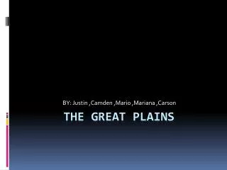 The GREAT PLAINS