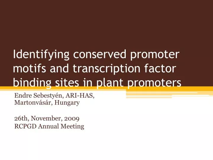 identifying conserved promoter motifs and transcription factor binding sites in plant promoters