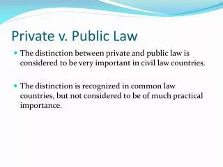 Private v. Public Law