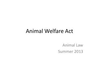 Animal Welfare Act
