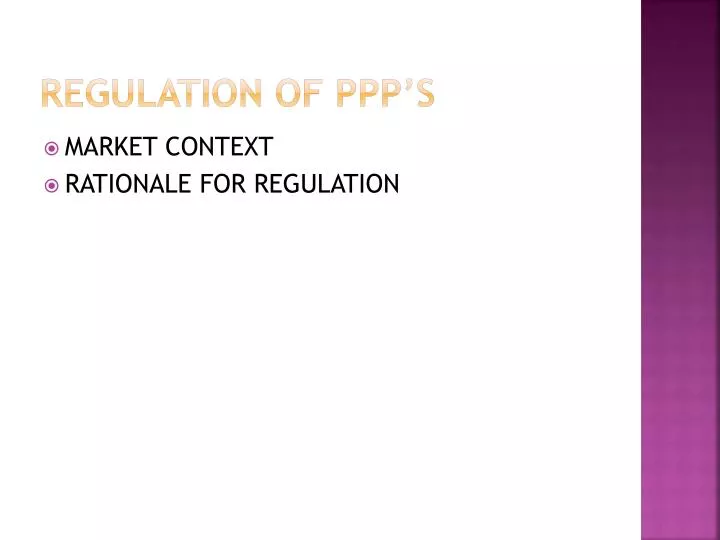 regulation of ppp s