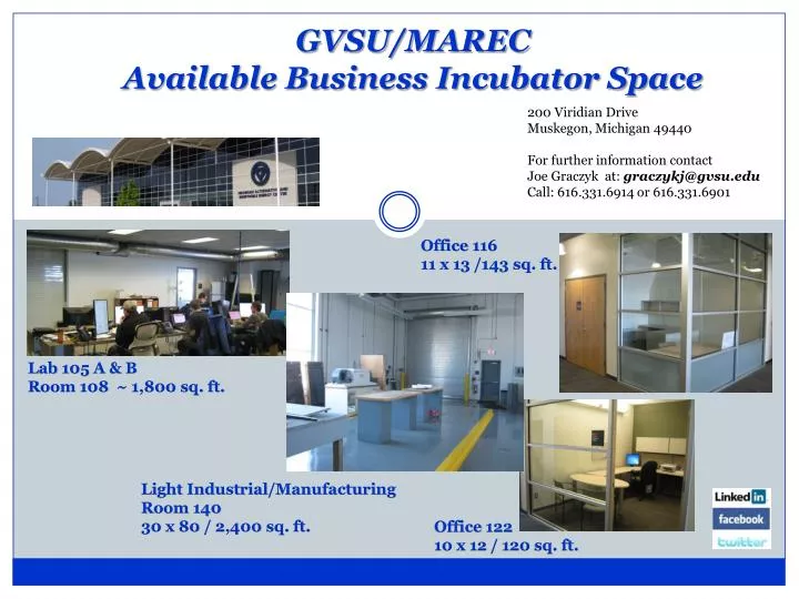 gvsu marec available business incubator space