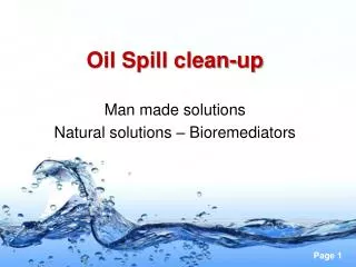 Oil Spill clean-up