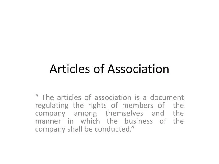 articles of association