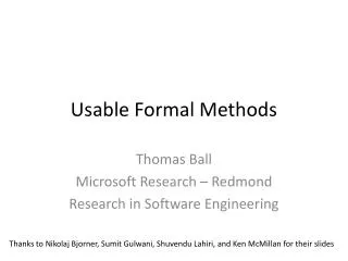 Usable Formal Methods