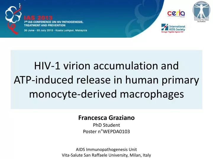 hiv 1 virion accumulation and atp induced release in human primary monocyte derived macrophages