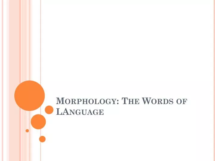 morphology the words of language