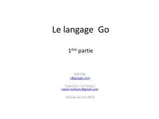 le langage go 1 re partie