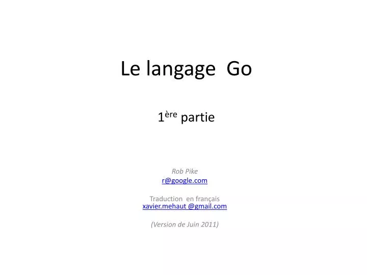 le langage go 1 re partie