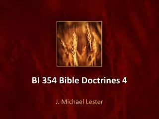 BI 354 Bible Doctrines 4