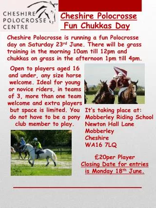 Cheshire Polocrosse Fun Chukkas Day
