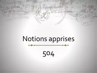 notions apprises