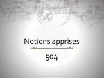 Notions apprises - slide 1