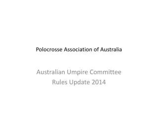 Polocrosse Association of Australia