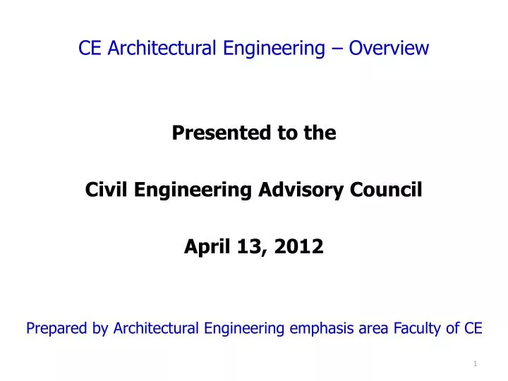 ce architectural engineering overview