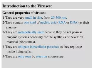 Introduction to the Viruses: