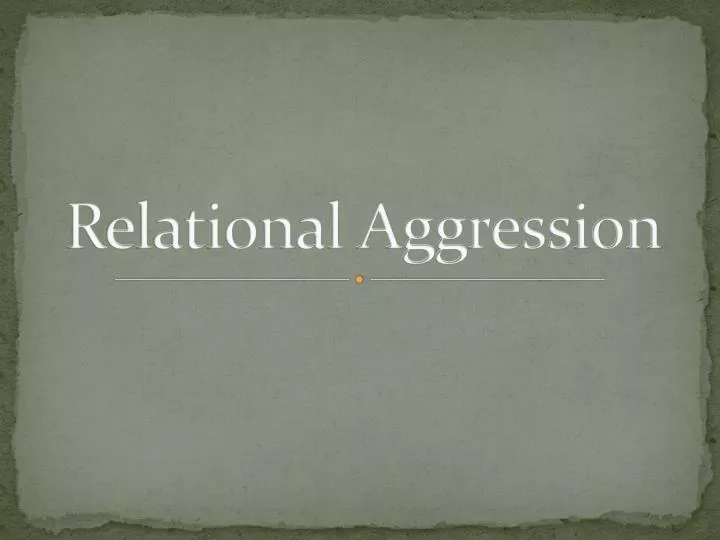 relational aggression