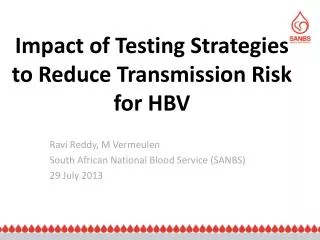 Impact of Testing Strategies to Reduce Transmission Risk for HBV