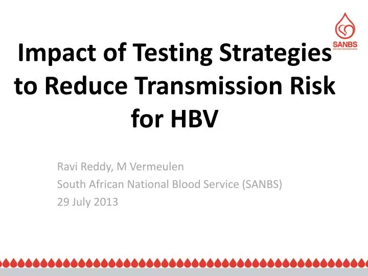 impact of testing strategies to reduce transmission risk for hbv