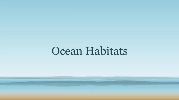 ocean habitats