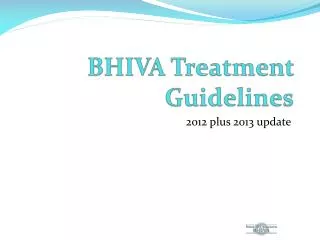 BHIVA Treatment Guidelines