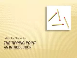 The Tipping point An introduction