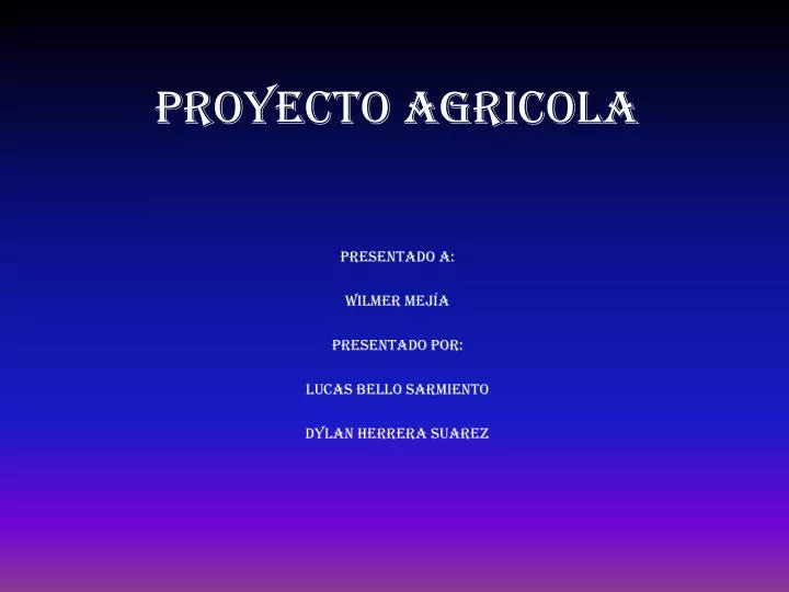 proyecto agricola