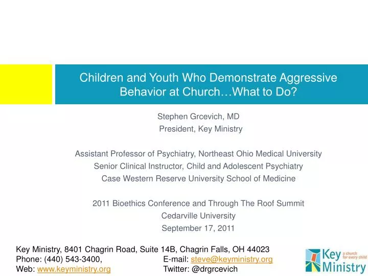 children and youth who demonstrate aggressive behavior at church what to do