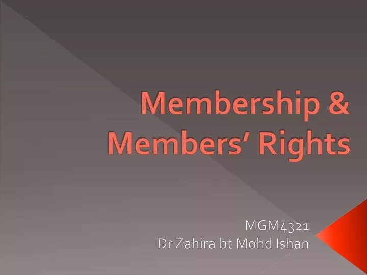 membership members rights
