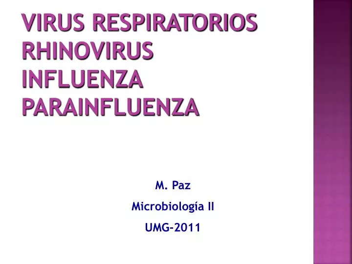 virus respiratorios rhinovirus influenza parainfluenza