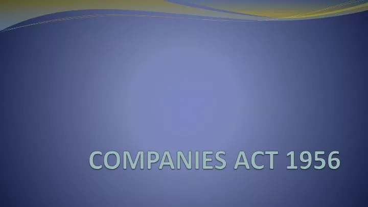 companies act 1956