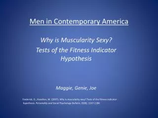 Men in Contemporary America