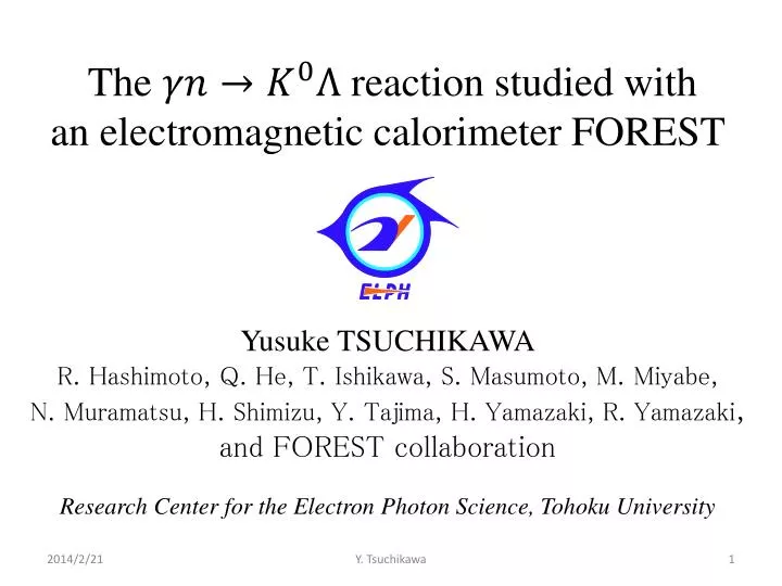 the reaction studied with an electromagnetic calorimeter forest