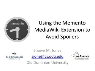 Using the Memento MediaWiki Extension to Avoid Spoilers