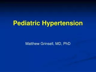 pediatric hypertension