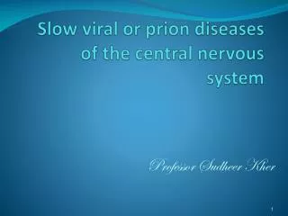 Slow viral or prion diseases of the central nervous system